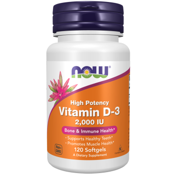 NOW Vitamin D-3 2000 IU 120 Weichkapseln