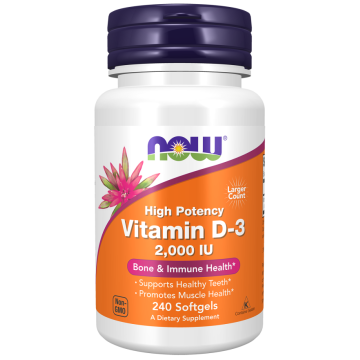 NOW Vitamin D-3 2000 IU 240 Weichkapseln