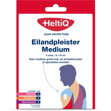 HeltiQ Inselpflaster Medium 8 x 10 cm – 5 Stück