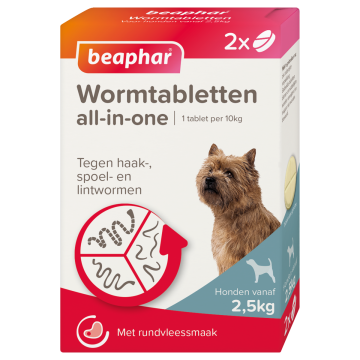 Beaphar Wurm-Tabletten All-in-one Hund 2,5 - 20 kg 2 Tabletten