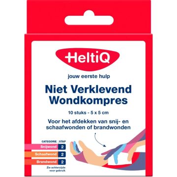 HeltiQ Nicht haftendes Wundkompress 5 x 5 cm 10 Stück HeltiQ Nicht haftendes Wundkompress 5 x 5 cm 10 Stück