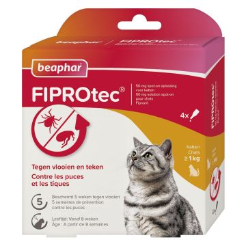 Beaphar Fiprotec gegen Zecken und Flöhe für Katzen 4 Pipetten