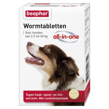 Beaphar Wurm-Tabletten All-in-One 2,5 - 40 kg 4 Tabletten Beaphar Wurm-Tabletten All-in-One 2,5 - 40 kg 4 Tabletten