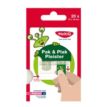 HeltiQ Pack & Kleb Kinderpflaster Mike, grün 20 St.