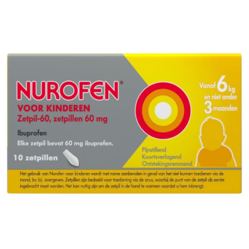Nurofen voor Kinderen zetpil 60 mg ibuprofen 10 stuks