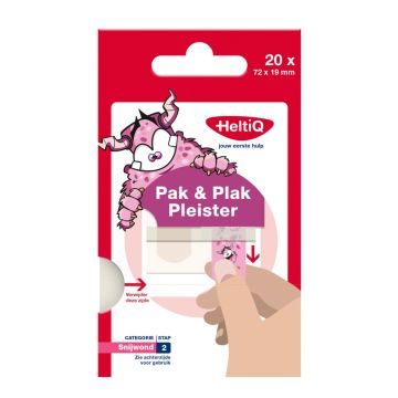 HeltiQ Pack & Kleb Kinderpflaster Bo, rosa 20 St.