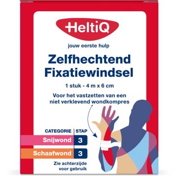 HeltiQ Selbsthaftende Fixierbinde 4 m x 6 cm 1 St.