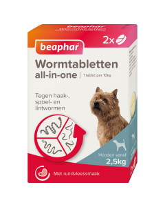 Beaphar Wurm-Tabletten All-in-one Hund 2,5 - 20 kg 2 Tabletten